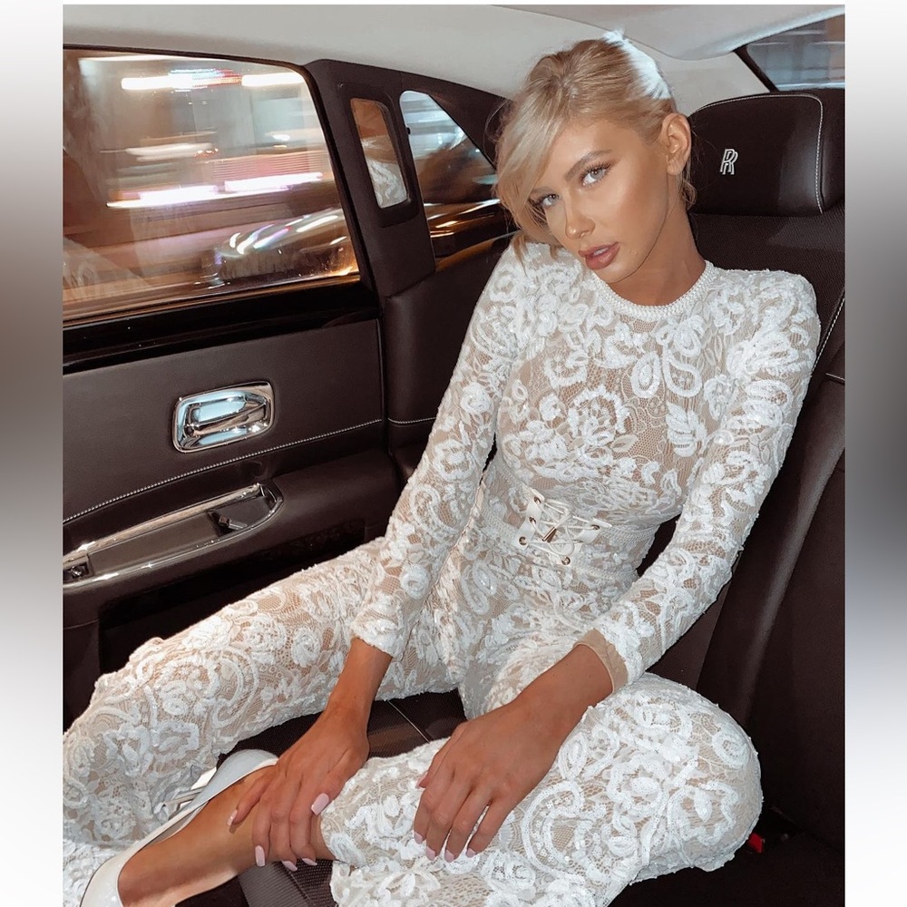 NADINE MERABI, BELLA WHITE JUMPSUIT